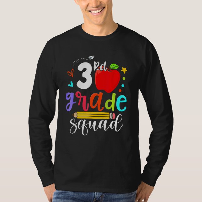 3rd Grade Squad Third Teacher Student Team Back To T-Shirt (Vorderseite)