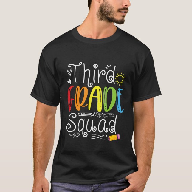 3rd Grade Squad Third Teacher Student Team Back To T-Shirt (Vorderseite)