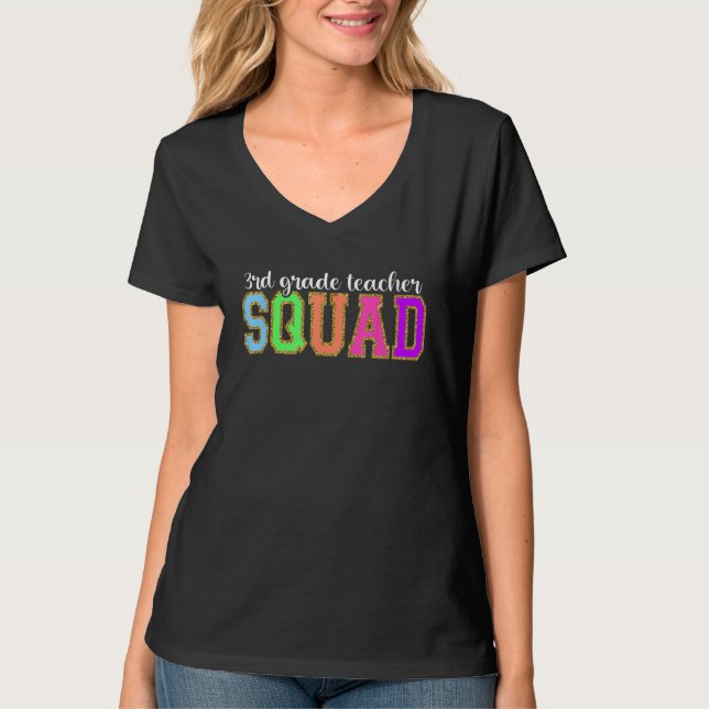 3rd Grade Teacher Squad Back to School Worker Supp T-Shirt (Vorderseite)