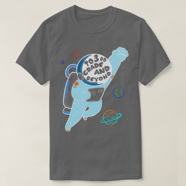 3rd Grade Tee Back to School Spaceman Space Lover  (Design vorne)
