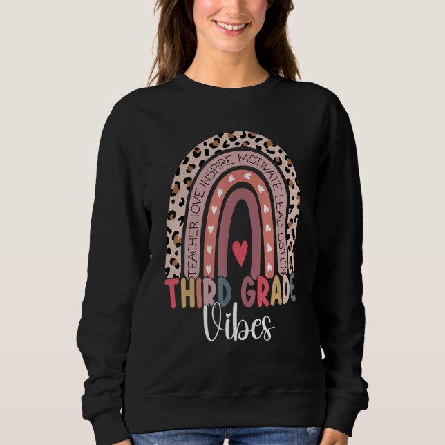 3rd Grade Vibes Rainbow Leopard Third Grade Teache Sweatshirt (Vorderseite)