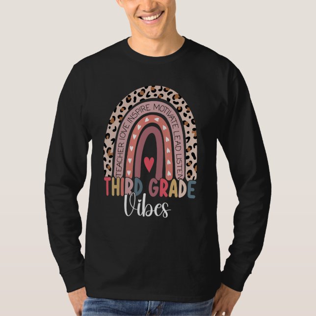 3rd Grade Vibes Rainbow Leopard Third Grade Teache T-Shirt (Vorderseite)