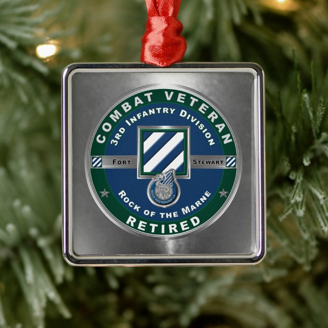 3rd ID Infantry Division Christmas Retired Ornament Aus Metall (Baum)