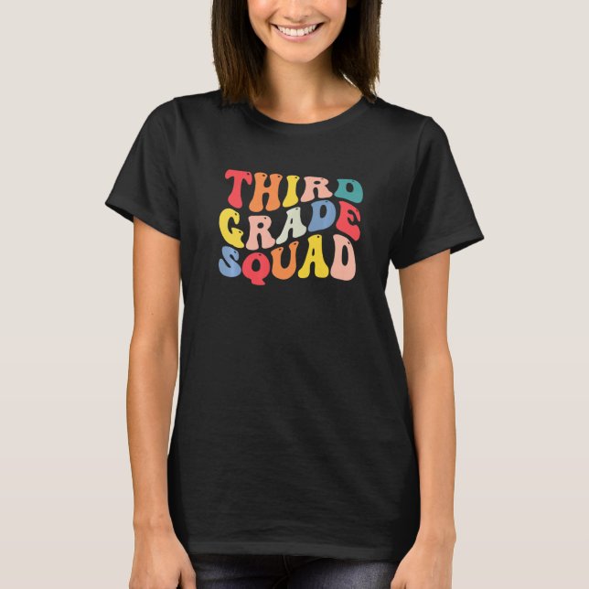 3rd Third Grade Squad Teacher Back To School Retro T-Shirt (Vorderseite)