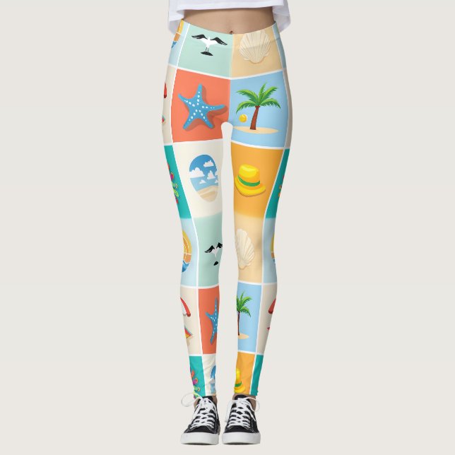 3x3 Strand Muster Design Leggings (Vorderseite)