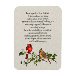 3x4 Kardinal Dogwood Liebe is Patient Liebe is Kin Magnet