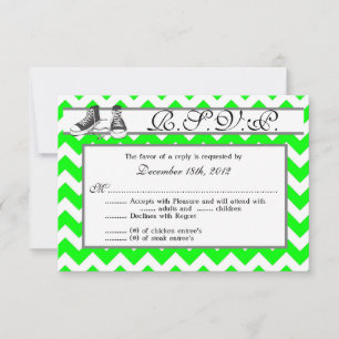 3x5 Antwortkarte R.S.V.P. Turnschuhe Chevron RSVP Karte