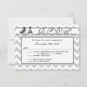 3x5 Antwortkarte R.S.V.P. Turnschuhe Chevron RSVP Karte