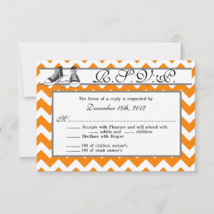 3x5 Antwortkarte R.S.V.P. Turnschuhe Chevron RSVP Karte