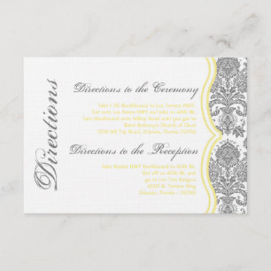 3x5 Directions Carte Gris Jaune Damas Lace Imprime