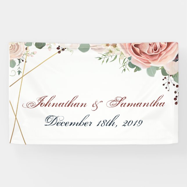 3'x5' Personalisierte Banner Geometrische Gartenan (Horizontal)