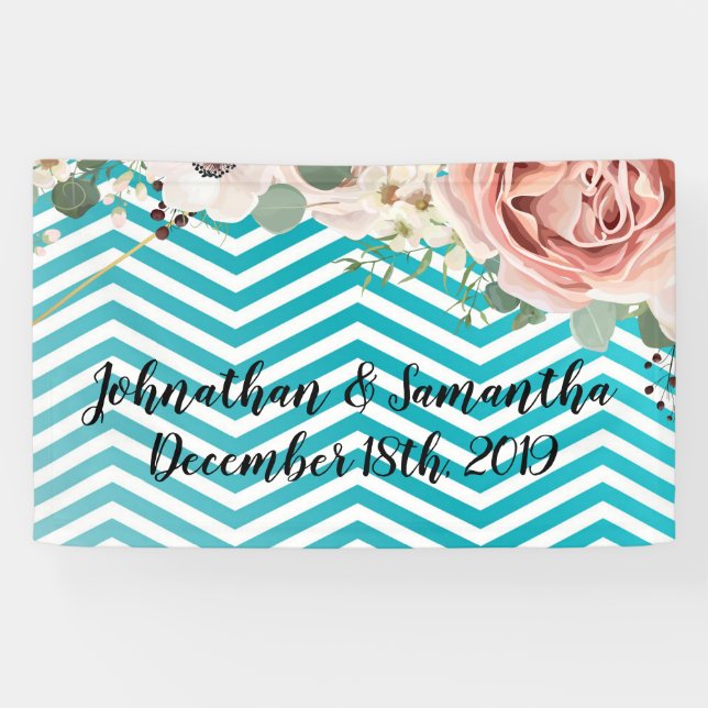 3'x5' Personalisierte geometrische Rose des Banner (Horizontal)