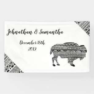 3'x5' Personalisiertes Banner Boho Buffalo Tribal