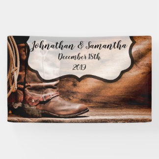 3'x5' Personalisiertes Banner Cowboy Boots Barn Wo