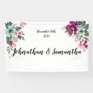 3'x5'-Personalisiertes Banner Tropische Blumen auf