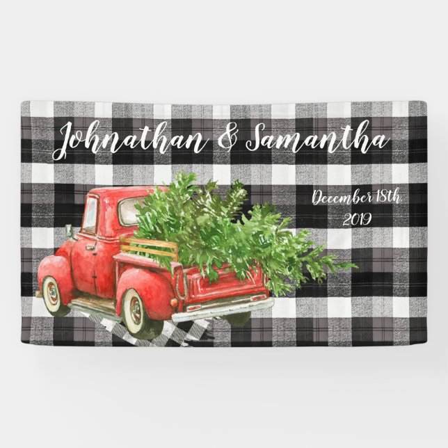 3'x5' Personalisiertes Banner XMAS Truck Buffalo K (Horizontal)