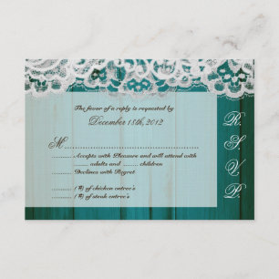 3x5 R.S.V.P. Antwort-Karte Distrissed aquamarine RSVP Karte