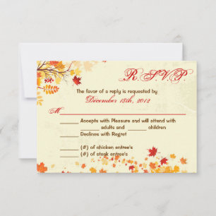 3x5 R.S.V.P. Antwortkarte Bruch Herbstleaves RSVP Karte