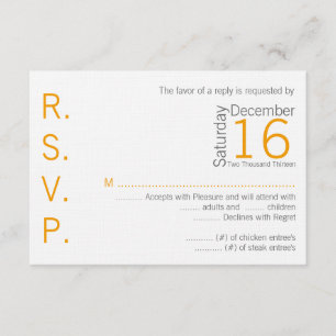 3x5 R.S.V.P. Antwortkarte Gelber Graue Bezeichnung RSVP Karte