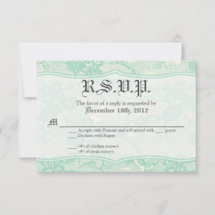 3x5 R.S.V.P. Antwortkarte Land Mint Spitze Druck RSVP Karte