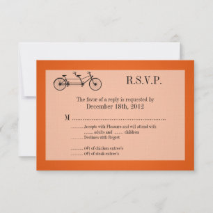 3x5 R.S.V.P. Antwortkarte Orange Doppelfahrrad RSVP Karte