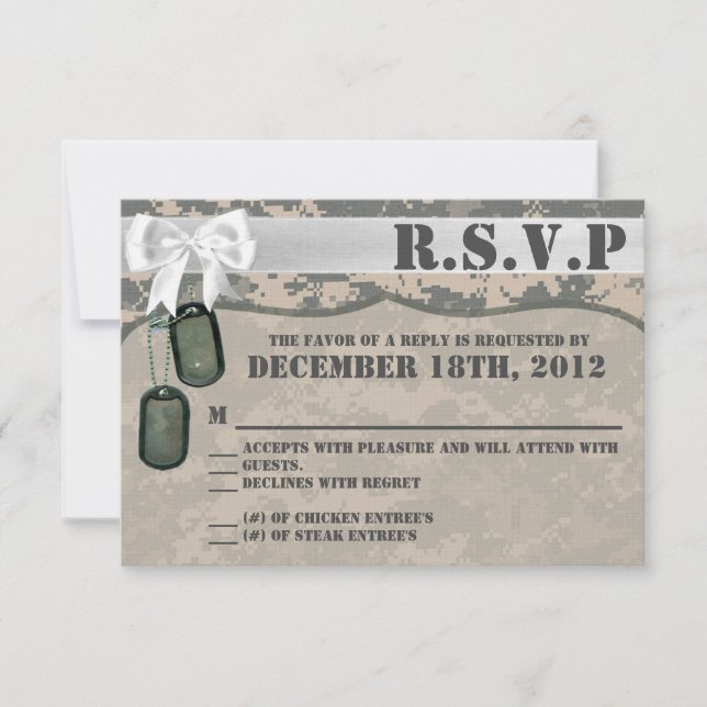 3x5 R.S.V.P. Carte de réponse ARMY ACU Camo Camo U (Devant)