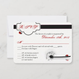 3x5 R.S.V.P. Carte de réponse Lady Bug Dandilion F