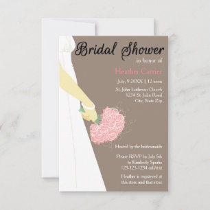 3x5 Vertikal Dress & Bouquet - Brautparty einladen Einladung