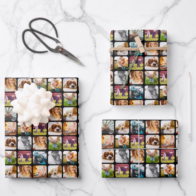 3x Blätter 10 Papier mit abgerundeten Fotoplatten (Vorderseite)