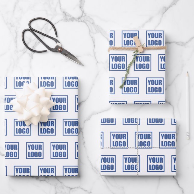  3x-Folien für Firmenlogos Geschenkpapier Set (Vorderseite)