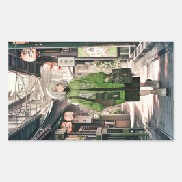 【4枚セット】Green JK シール|寿司娘 GenerativeAI Rechteckiger Aufkleber