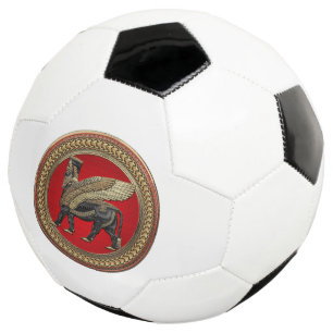 [400] Assyrian Winged Bull: Gold and Black Lamassu Fußball