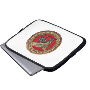 [400] Assyrian Winged Lion: Gold & Black Lamassu Laptopschutzhülle
