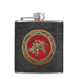 [400] Hokusai - Shoki Riding Shishi Lion Flachmann