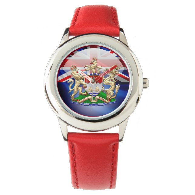 [400] Hongkong Historischer Wappen 1959-1997 Armbanduhr (Vorderseite)
