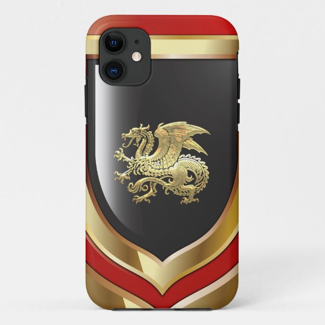 [400] Isländischer Drache, Landvættir [Gold] Case-Mate iPhone Hülle (Rückseite)