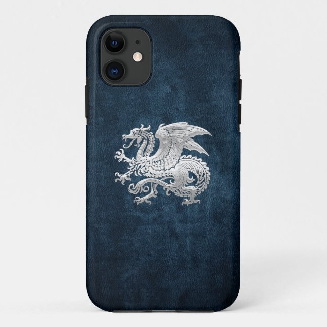 [400] Isländischer Drache, Landvættir [Silber] Case-Mate iPhone Hülle (Rückseite)