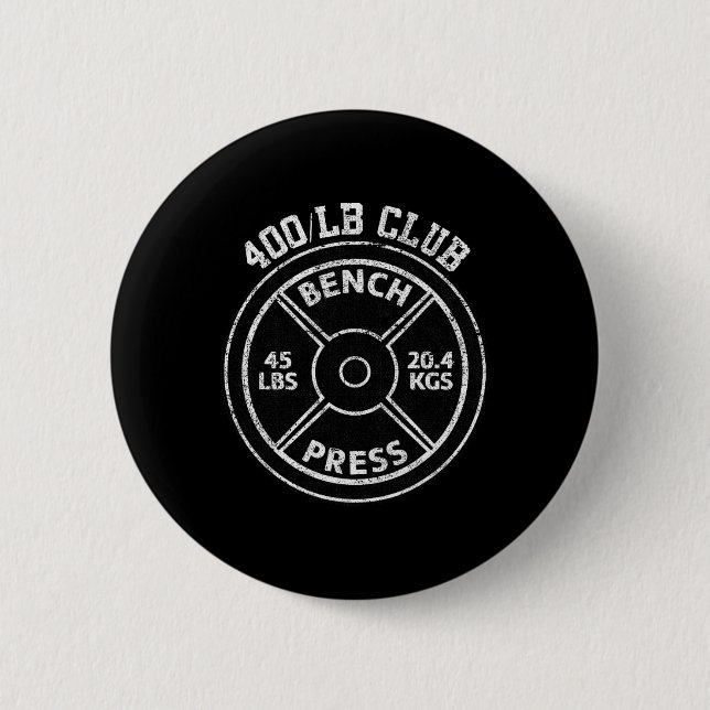 400 Lbs Pound Bench Press Club Gym Weightlifting P Button (Vorderseite)