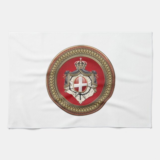[400] Maltas - SMOM-Wappen Geschirrtuch (Horizontal)