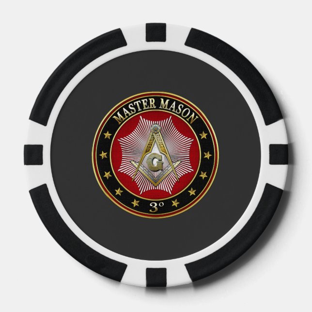 [400] Master Mason - Platz und Kompasse 3. Stufe Pokerchips (Vorderseite)