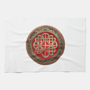 [400] Sacred Celtic Gold Knot Cross Geschirrtuch