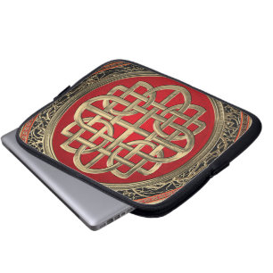 [400] Sacred Celtic Gold Knot Cross Laptopschutzhülle