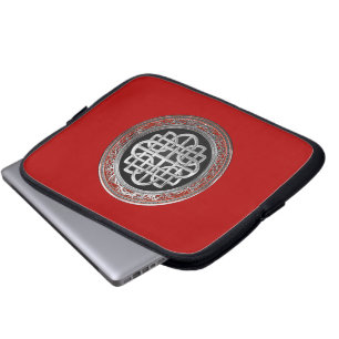 [400] Sacred Celtic Silver Knot Cross Laptopschutzhülle