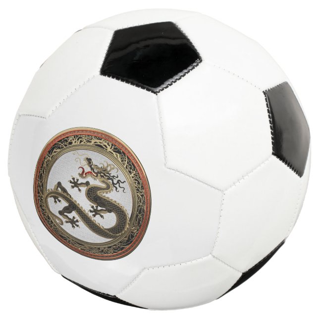 [400] Schwarzer und Gold Heiliger Ostdrache Fußball (Dreiviertel)