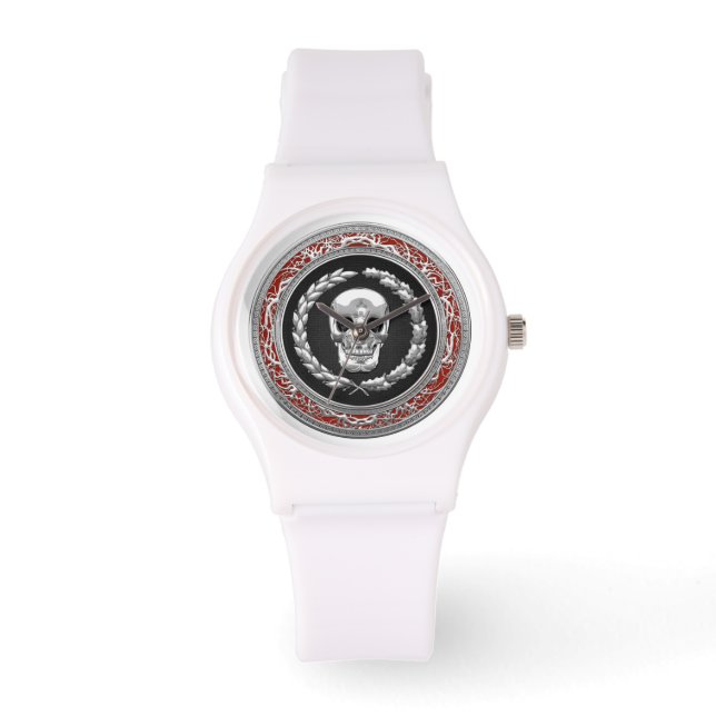 [400] Silberschädel Armbanduhr (Vorderseite)