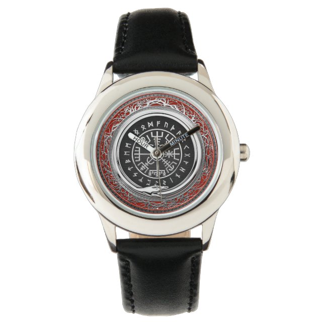 [400] Vegvisir - Viking Silver Magic Runic Compass Armbanduhr (Vorderseite)