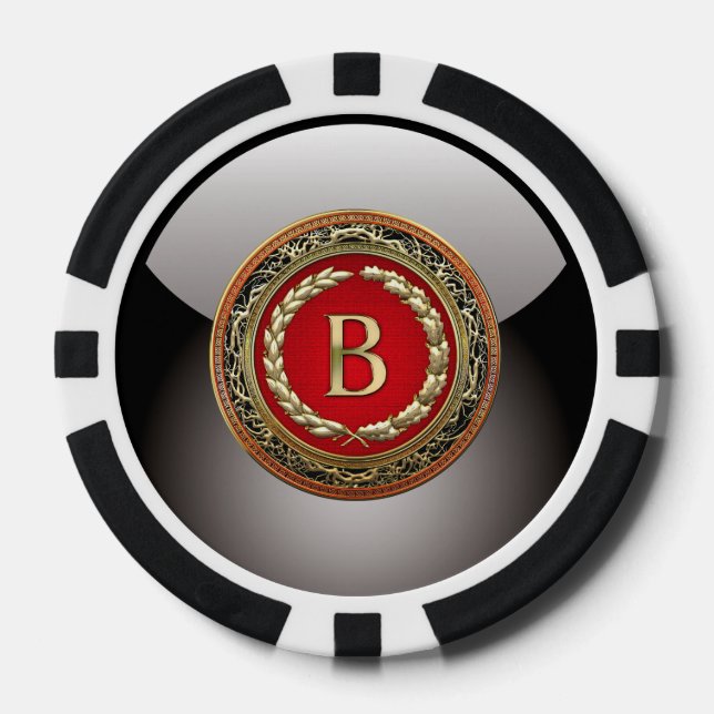 [400] Vintages Monogramm "B" Pokerchips (Vorderseite)