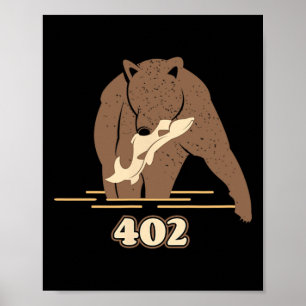 402 Angelsport Bär Fett Braun Grizzly Liebhaber Be Poster