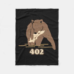 402 Fischbär Fett Brown Grizzly Lover Oktober Fleecedecke
