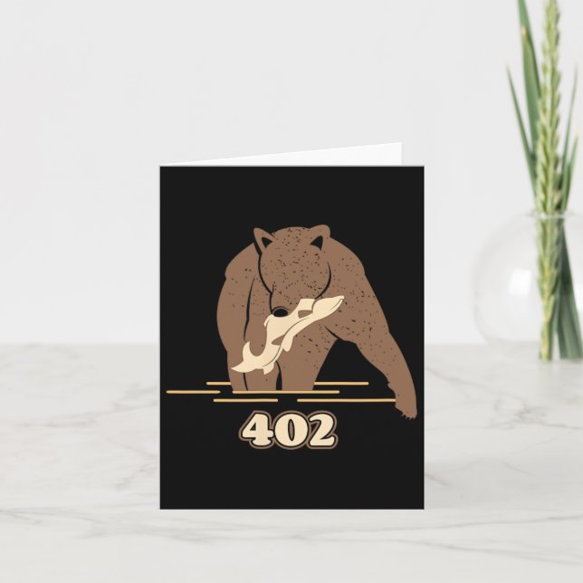 402 Fischbär Fett Brown Grizzly Lover Oktober Karte (Vorderseite)